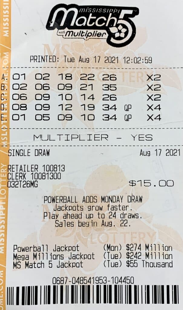 A West Point woman won $800 on a Mississippi Match 5 ticket purchased from Ravictory 2 LLC C Mart on Hwy. 45 N., West Point.